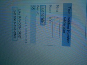 giveaway winner